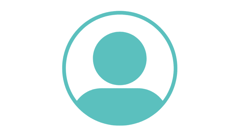 Our team face logo, color turquoise.