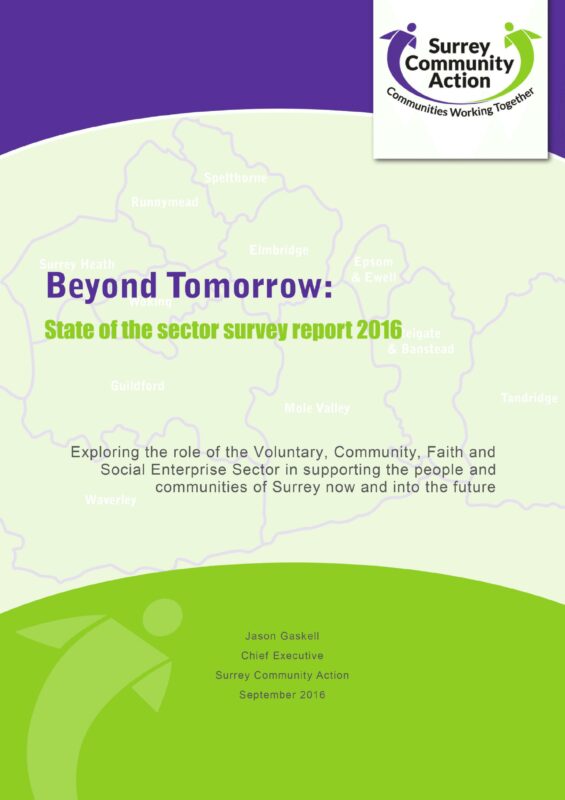 Title page of the Beyond Tomorrow state of the sector 2016 report.